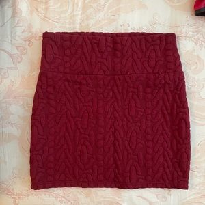 Maroon mini skirt. Size small